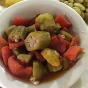 Okra And Tomato.