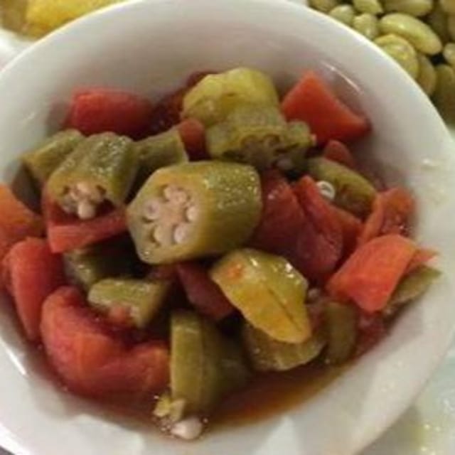 Okra And Tomato.